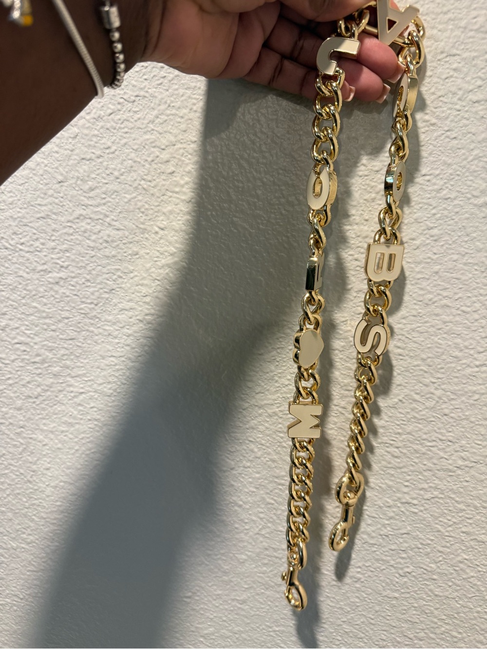 Marc Jacobs Gold-Tone Letter Charm Chain Necklace